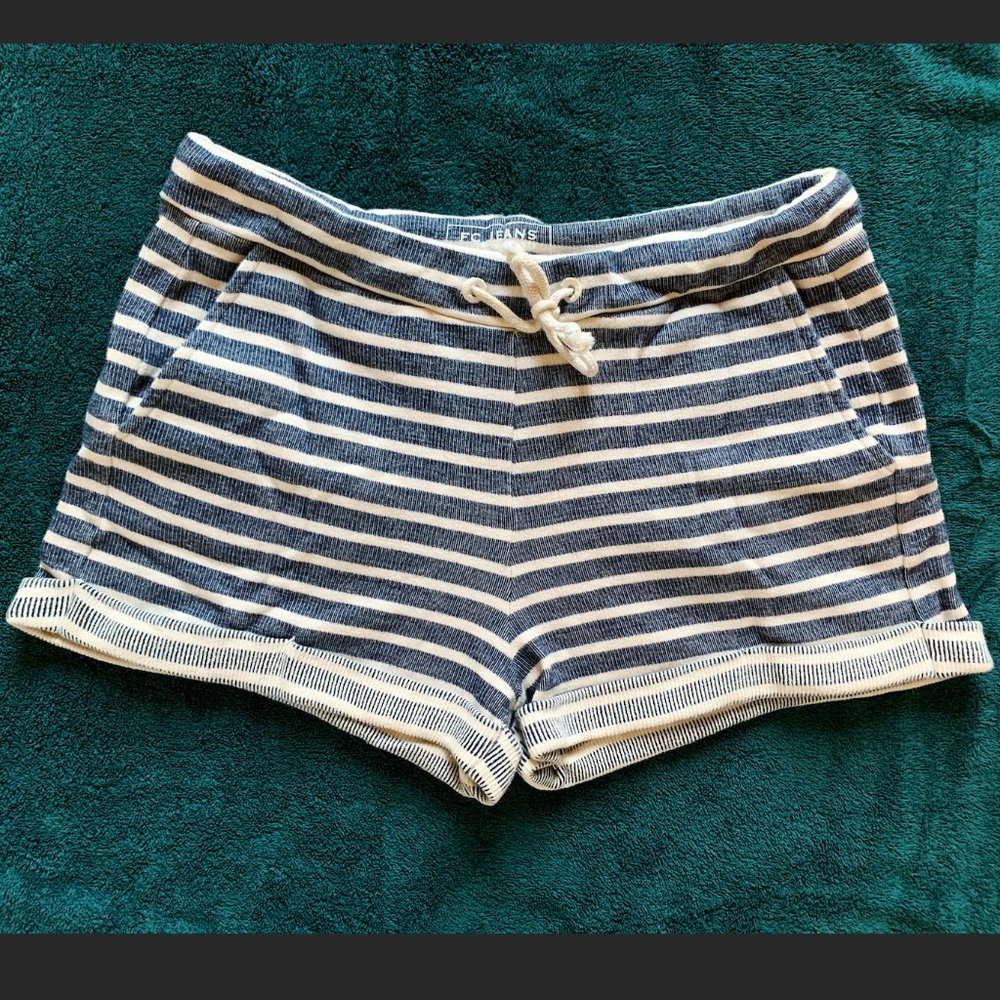 Navy Striped Lounge Shorts